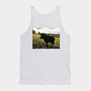 Scottish Highland Cattle Dark Black Bull 2089 Tank Top